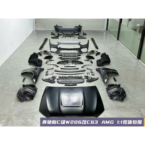 ชุดอัพเกรด 1:1 สำหรับกันชนหน้า กระจังหน้า ฝากระโปรง บังโคลน สเกิร์ตข้าง สเกิร์ตหลัง ปลายท่อไอเสีย สำหรับรถยนต์เมอร์เซเดส-เบนซ์ ซีคลาส W206 เป็นชุดแต่ง C63 - Product Image 2