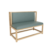 Meubles de restaurant modernes, table en bois commerciale avec base en métal, ensemble de sièges en bois massif pour restaurant, café, bistrot