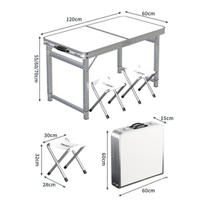 <span class=keywords><strong>Table</strong></span> de repas pliante moderne d'extérieur en <span class=keywords><strong>aluminium</strong></span> à plateau inclinable, multicolore, avec pieds escamotables, portable, pour <span class=keywords><strong>camping</strong></span> - Product Image 2