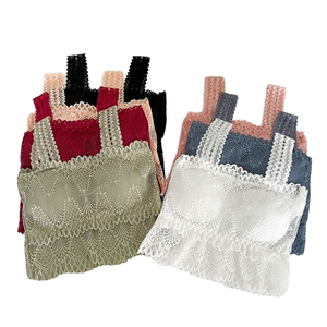 Soutien-gorge Halter respirant pour femme, été, à cinq agrafes, sans armatures, fermeture dorsale, réglable, avec anneau en acier, dentelle, pour poitrine généreuse, double usage - Product Image 1