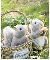 Jouets en peluche d'écureuil animé décoratifs pour enfants personnalisés de 20 cm, écureuil en peluche moelleux avec une queue épaisse, poupée en peluche