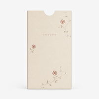 Boîte en papier kraft en gros avec rabat, motif floral rose, insert enveloppe pour cartes et invitations de mariage