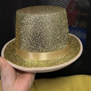 Chapeau de magicien jazz noir en feutre tricoté, style Derby, pour homme et femme adulte, idéal pour la plage et les concerts, avec détails or et vert, style juif. - Product Image 3