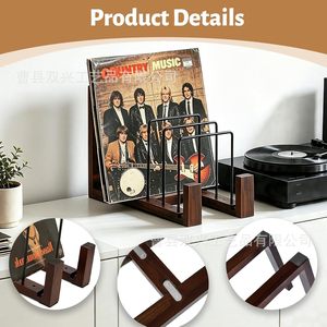 Wooden Vinyl <b>Record</b> Rack Front Display Slot Storage <b>Stand</b> For Albums CD Rack - Product Image 4