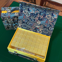Jeu de Mahjong en Acrylique Doré Personnalisé et Gravé, Pliable, Style Moderne, 144, 156 ou 166 Tuiles pour Loisirs et Divertissement à Domicile