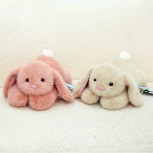 Mainan lembut kelinci berbulu untuk anak-anak, 40CM kelinci lucu merah muda abu-abu putih boneka hewan hadiah berbaring kelinci bantal mewah mainan - Product Image 2