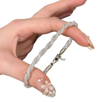 Bracelet en maille torsadée de style italien pour femmes, plaqué or, bijoux de luxe flexibles, vente en gros