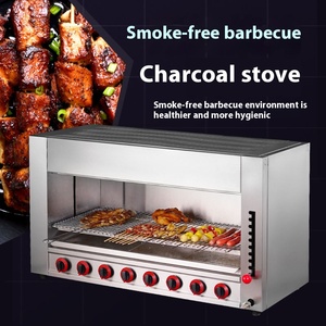 <span class=keywords><strong>Griglia</strong></span> a Gas commerciale in acciaio inox forno sopraelevato Design senza fumo per grigliate efficienti in alberghi e ristoranti - Product Image 3