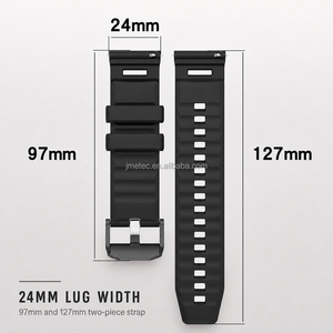 Cinturino Sportivo in Silicone Robusto da 24mm per Ticwatch Atlas Pro 5 Enduro, Traspirante, Morbido, Regolabile, Cinturino Sostitutivo - Product Image 5