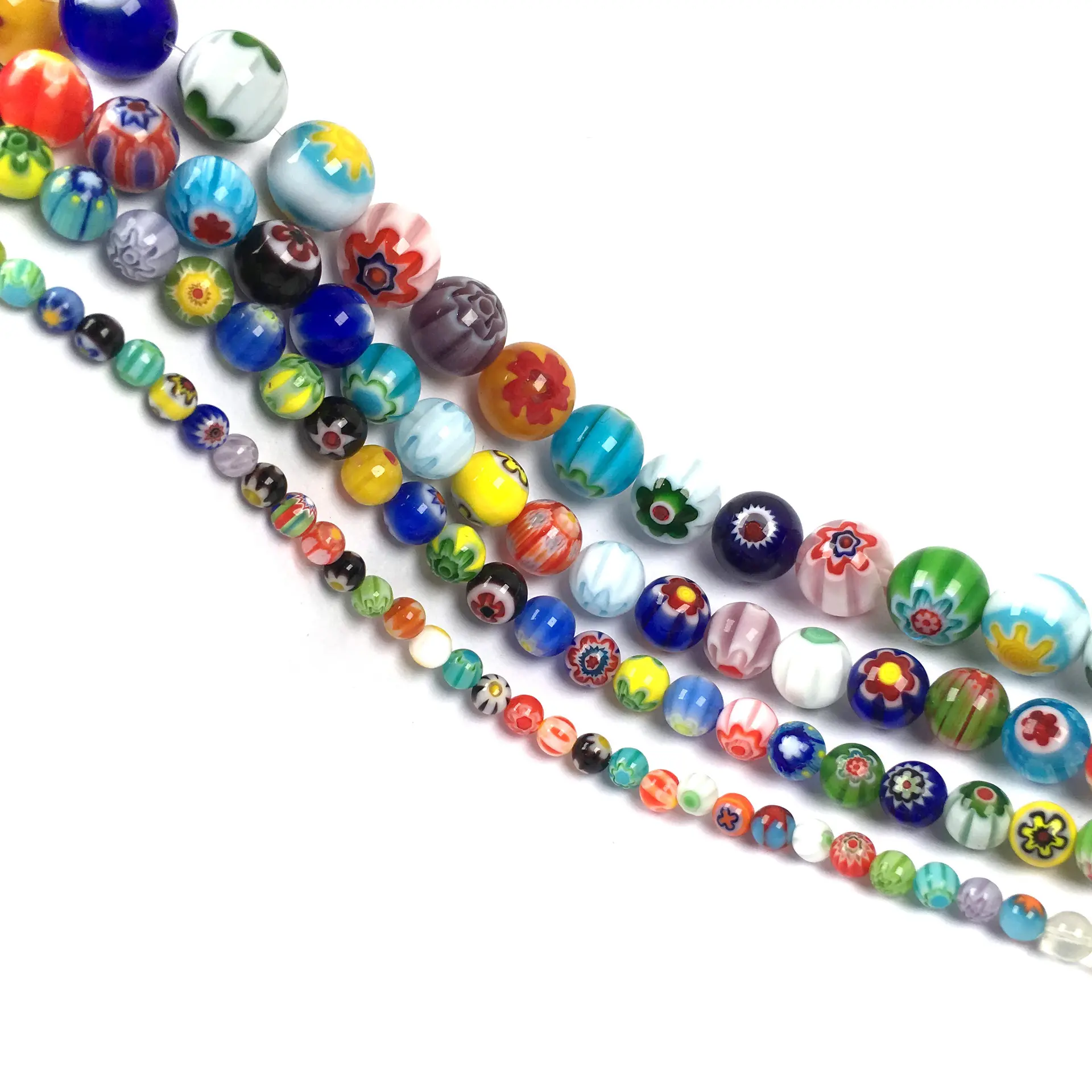Fashion hot selling color thousand flower glaze beads jewelry round bulk glass wholesale beads for DIY Jewelry Making