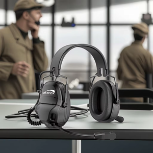 OMFOX-Auriculares tácticos inalámbricos montados en la cabeza con reducción de ruido ANC + mejora de voz ENC completo incluido para sitio de minería OEM - Product Image 1