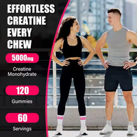 Bonbons gélifiés pré-entraînement pour adultes, formule personnalisée, OEM/ODM, saveur fraise, apporte énergie, protéines, créatine monohydrate