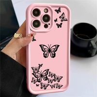 Coques de téléphone antichoc de luxe avec papillons pour iPhone 17 Air 16 15 Plus Pro Max 14 13 12 11 X – Housse de protection personnalisable avec logo