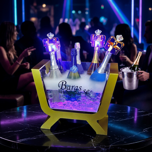 Party Nightclub Wedding Supplies Customize High Quality Boat Shaped LED champagne Whisky Wine Beer Ice Bucket with Stand - Product Image 2