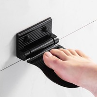 Repose-pieds de douche mural moderne en aluminium spatial, durable, antidérapant, pour salle de bain à domicile, disponible en noir et argent pour les hôtels