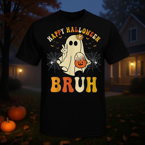 Camiseta de Halloween con Diseño de Fantasma para Niños, Manga Corta, Cuello Redondo, Algodón, para Fiestas, Impresión Digital - Product Image 3