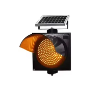 Panneau de signalisation à LED 300mm Feu de circulation solaire à LED clignotant pour la sécurité routière Feu d'avertissement de danger de circulation