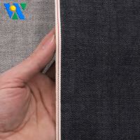 Tela Denim Selvedge de 12.5 oz, Ligeramente Elástica, Tela Denim Selvedge Cruda para Jeans, Tela Denim de Alta Calidad en Rollo, Azul Oscuro, Tejido Twill