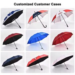 Promotional Branded Wind Proof Custom Logo Coloured Cheap Pongee Automatic Straight <b>Large</b> Golf <b>Umbrellas</b> Parapluie for Outdoor - Product Image 4
