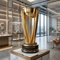Trophée de basket-ball en métal personnalisé avec dôme noir, poignées en arc or et argent, coupe de championnat, style NBA pour tournoi