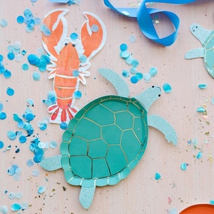 Assiettes en papier personnalisables DAMAI sur le thème des animaux marins pour fêtes sous-marines - Product Image 4