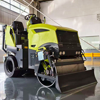 Compacteur à roues en caoutchouc à double tambour 1, 2, 3, 4 tonnes pour asphalte, compacteur routier à pattes de mouton RC pour rainures