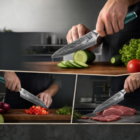 67-laags Damascus VG10 staal koksmes Santoku-stijl groentenmes huishoudelijk vleesmes professioneel keukenmes