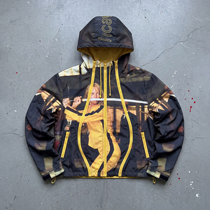 Custom Digital Print <b>Jackets</b> Manufacturer Detachable Design Water Proof Windproof Hoody Coat Custom Stiff Nylon <b>Zip</b> <b>Up</b> <b>Jackets</b> - Product Image 2
