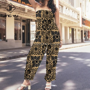 Nouveautés personnalisées 2024 Combinaisons d'été pour femmes Combinaisons à imprimé hawaïen Robe à imprimé floral Combinaison pour femmes - Product Image 2