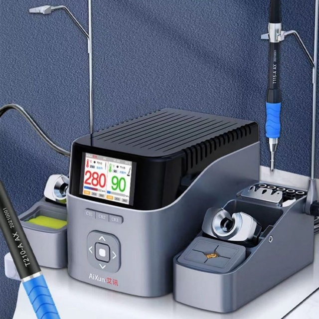 Double Handles Smart T420D LED Digital Display Bga Rework Station Soldering Station for Phone Motherboard Chip PCB Repair