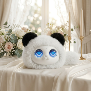 Panda Plush Toy With Led Eyes Faux Fur Soft Stuffed Animal For <b>Kids</b> Wedding Decor Gift Oem Plush Toy Ai Robot Toy - Product Image 1