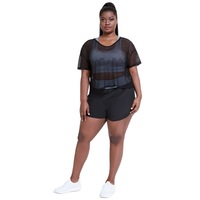 Ensemble de survêtement 3 pièces pour femme - Short de sport et ensemble de yoga grande taille avec couvre-short en maille