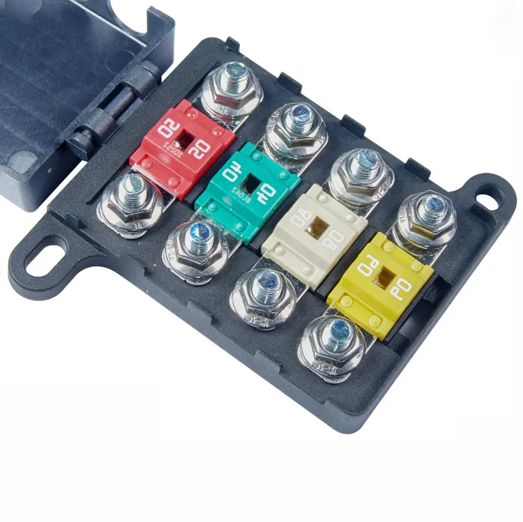 20~100A 80V 4 Circuit 4 Way Bolt ANS Automobile Midi Fuse Box Base Holder