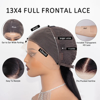 Perruque bouclée en cheveux humains brun foncé blond miel, pré-colorée, avec dentelle HD transparente, sans colle, pour femme