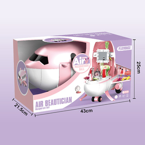 notely semblant jouer jeu de maquillage <span class=keywords><strong>coiffeuse</strong></span> miroir filles jouets beauté ensemble avec la conception de l'avion - Product Image 5