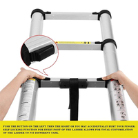 Échelle télescopique pliante en aluminium robuste, capacité de charge de 150 kg, échelle extensible compacte moderne, certifiée TUV EN131-6, garantie d'un an