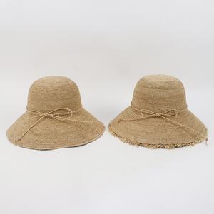 Chapeau de paille en raphia tressé à la main <span class=keywords><strong>pour</strong></span> l'été, chapeau de paille en raphia <span class=keywords><strong>pour</strong></span> femmes, voyage, plage, protection UV, visière, chapeau de pêcheur - Product Image 2
