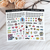 Meilleures ventes de feuilles d'autocollants découpés à la forme personnalisées A4 A5 A6, logo coloré, kawaii, paillettes, dessin animé, feuilles d'autocollants découpés à la forme
