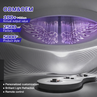 Lustre LED en fibre optique PMMA de luxe haut de gamme, forme d'aile, personnalisable, hauteur réglable, contrôle de la luminosité