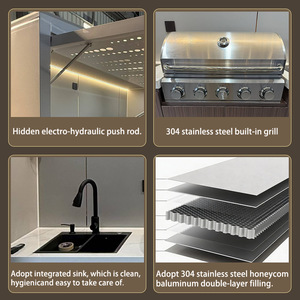 Cocina Modular para Exteriores, Barbacoa de Acero Inoxidable con 4 Quemadores de Gas, Moderna y Ecológica para Uso en Exteriores - Product Image 3