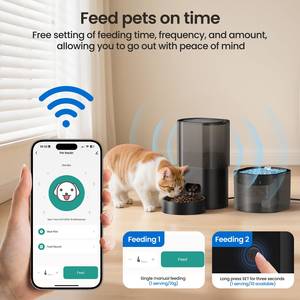 2026 New Unique Design Wifi App Smart Pet Feeder Food Dispenser Remote Control Both Sides Feeding 2 Pets <b>Cats</b> with Wet Food Bowl - Product Image 3