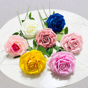ดอกกุหลาบกำมะหยี่เทียมขนาดใหญ่ หลายสี สำหรับตกแต่งงานแต่งงาน ตกแต่งบ้าน ของประดับตกแต่งภายใน - Product Image 1