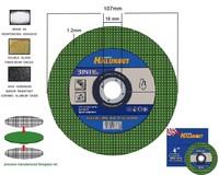 Disque abrasif en résine ultra fin de 107 mm de diamètre et 1,2 mm d'épaisseur, haute dureté, pour la découpe de l'acier inoxydable, compatible avec les meuleuses d'angle