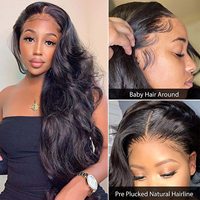 Pelucas de Cabello Humano con Ondas Suaves, sin Pegamento, con Cierre de Encaje, Pelucas con Frente de Encaje, Cabello 100% Humano para Mujeres