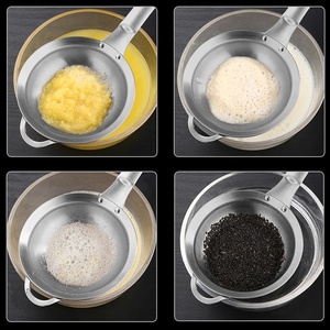 Setaccio a maglia fine in acciaio inox 304 con manico, microfiltro per cucina, pasticceria e filtraggio alimenti - Product Image 2