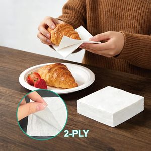 IDEA GIFT Wholesale Custom Embossed Napkins 230x230mm Eco-friendly Double Layers Virgin Wood Pulp Disposable <b>Tissue</b> Napkins - Product Image 4