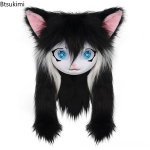 Máscara de Cabeza de Bestia Kigurumi para Halloween, Disfraz de Gato Animal, Anime Lolita, Casco de Calavera Kig, Accesorio de Disfraz para Fiesta de Carnaval, Regalos - Product Image 1