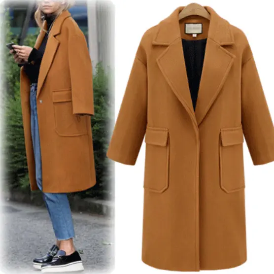 Jaqueta de luxo feminina personalizada, casaco longo de pele falsa feminino, trincheira, lã xadrez quente, tamanho grande para moças fofas inverno