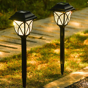 Lampe solaire de jardin en ABS pour l'extérieur, lampe solaire pour l'aménagement paysager, chemin, cour, allée, IP65, blanc/blanc chaud - Product Image 1