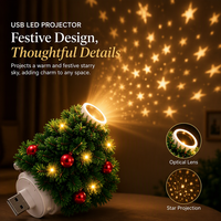 Mini projecteur LED USB flexible, veilleuse, lampe d'ambiance pour plafond en forme d'étoile et d'arbre de Noël, décoration pour voiture et maison, arbre de Noël avec lumières LED